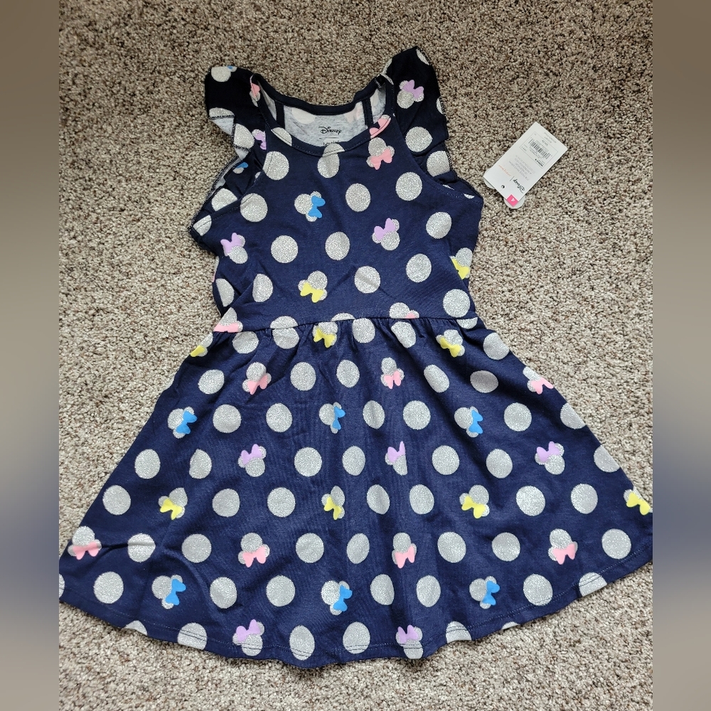 NWT Disney minnie mouse jumping beans ruffle dress sparkly polka dots size 4